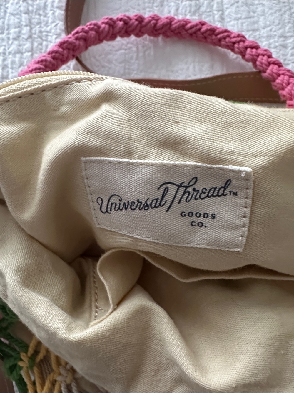 Universal Thread Multicolor Crochet Crossbody Bag - Pink, Green, Yellow, Cream - Picture 2 of 3